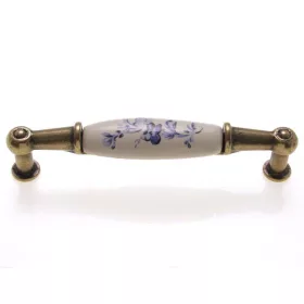 M01.01.25.04 kék vir.-antik bronz por. fogantyú