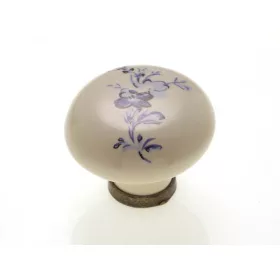 P03.01.25.04 kék vir.-antik bronz por. fogantyú