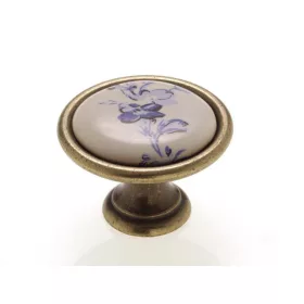 P07.01.25.04 kék vir.-antik bronz por. fogantyú