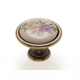 P07.01.01.04 szín.virágok-antik bronz por. fogantyú