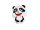 T-513 fekete-fehér panda fogantyú . műanyag