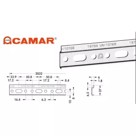 875 Vágható függesztő sín 26x2032 mm horganyzott acél