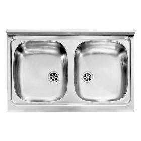 Mondial teletetős 2medencés acél, 800x500mm