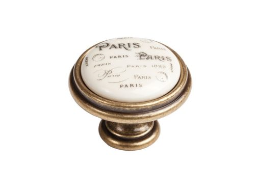 P77.01.Q4.D1G Ant.Fir."Paris" gomb, 35MM fém-porcelán fogantyú