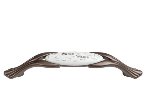 M94.00.Q4.G7G Barna-"Paris" 128 fém-porcelán fogantyú