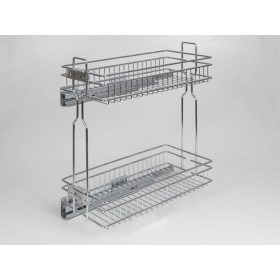   HFR300 oldallapra szerelhető 220x545x468 króm fém - csillapítós fémrács