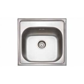   1mély négyzet mosogató szifonnal KM-123 500*500*160  csaplyukas, fém