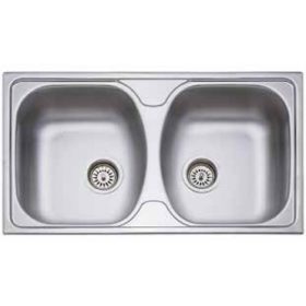   2mély fém mosogató.szifonnal  KM-133 780*440*150 csaplyuk nélkül