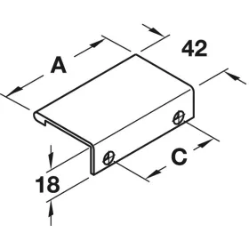 124.02.911 ezüst 40*42*18/ 25mm furat fogantyú