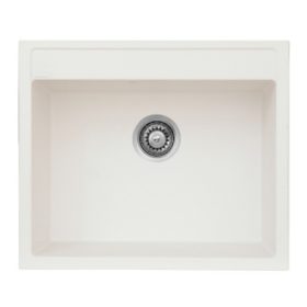   1mély MILAN mosogató 50*60 fehér KEVMIL silgranit, szifonnal