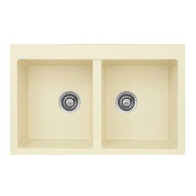   2mély VIVIEN mosogató 50*78 bézs KEVMIL silgranit, szifonnal