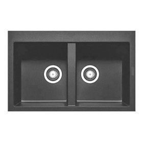   2mély VIVIEN mosogató 50*78 szürke KEVMIL silgranit, szifonnal