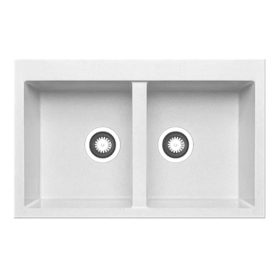   2mély VIVIEN mosogató 50*78 fehér KEVMIL silgranit, szifonnal