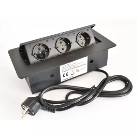   KONNEKTOR ELOSZTÓ MODULBOX II 3 DB 230V-OS DUGALJJAL MATT FEKETE