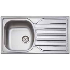   1mély fém mosogató szifonnal KM-129/1 466*488 csaplukfuratos