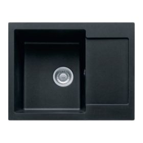   1mély+csepegtető KATA 50*61 fekete KEVMIL silgranit mosogató, szifonnal