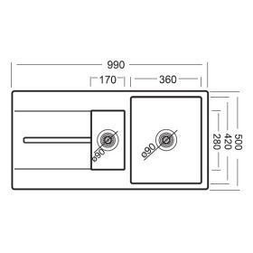   1mély+gyüm.+1cs DEFNE 50*100 bézs KEVMIL silgranit mosogató, szifonnal