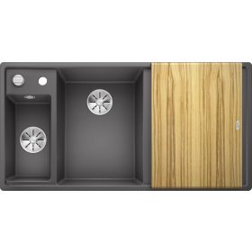 BL AXIA III 6 S bal palaszürke fa tart. SILGRANIT mosogató