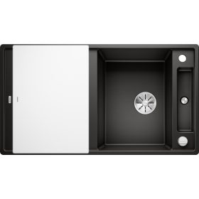 BL AXIA III 5 S fekete üveg tart. SILGRANIT mosogató