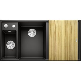 BL AXIA III 6 S bal fekete fa tart. SILGRANIT mosogató