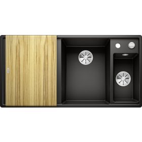 BL AXIA III 6 S jobb fekete fa tart. SILGRANIT mosogató