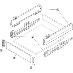   513.06.365 500/92mm antracit belső fiók max 600mm széles komplett garnitúra