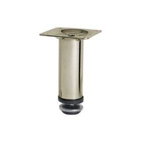   17.V15B szekrényláb 100mm szatén nikkel fém henger alakú