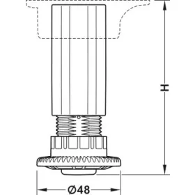 Axilo szekrényláb180mm  637.45.334 
