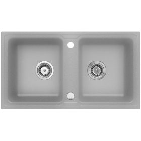   2mély THEMIS mosogató  78*43,5 szürke KEVMIL silgranit, szifonnal