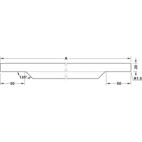   126.28.019 H-fog.profil antracit 600mm egyedi gyártású alu fogantyúprofil