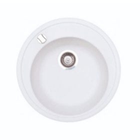   Kör ATLAS mosogató átmérő:51cm fehér KEVMIL silgranit csaplyukfurattal+szifon