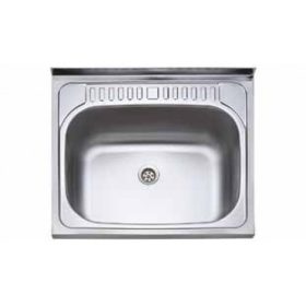   1mély fém mosogató szifonnal K-317 K 60x50 csaplyuk nélkül/Teletetős