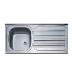   1mély+csepegtető fém mosogató K-323 K 50x100 csaplyuk nélkül/Teletetős