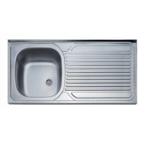   1mély+csepegtető fém mosogató K-326 K 60x100 csaplyuk nélkül/Teletetős