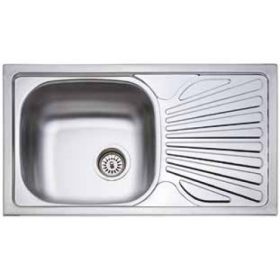   1mély+csepegtető fém mosogató KM-101 KM 43,5x76 csaplyuk nélkül/Belevágós