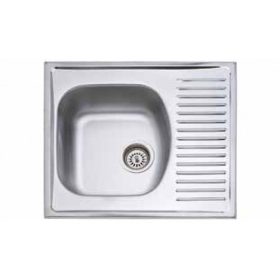   1mély+csepegtető fém mosogató KM-105 KM 51x58 csaplyuk nélkül/Belevágós