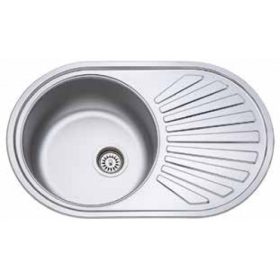   1mély+csepegtető kör mosogató KM-113/1 KM48x78 Jobbos/Belevágós, fém