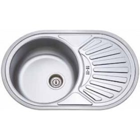   1mély+csepegtető kör mosogató KM-113/2 KM48x78 Balos/Belevágós, fém
