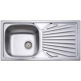   1mély+csepegtető fém mosogató KM-121/1 KM 43,5x86 csaplyuk nélkül/Belevágós