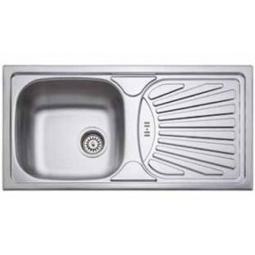   1mély+csepegtető fém mosogató KM-121/2 KM 43,5x86 csaplyuk nélkül/Belevágós