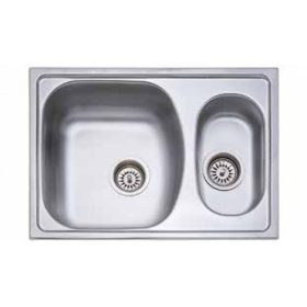   2mély fém mosogató szifonnal KM-137 KM 44x62 csaplyuk nélkül/Belevágós