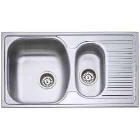   2mély+csepegtető fém mosogató  KM-139 KM 44x78 csaplyuk nélkül/Belevágós