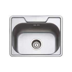   1mély fém mosogató szifonnal KM-141 KM 37x46 csaplyuk nélkül/Belevágós