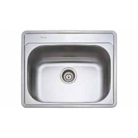   1mély fém mosogató szifonnal KM-145 KM 60x50 csaplyuk nélkül/Belevágós 16cm