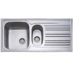   2mély+csepegtető fém mosogató  KM-157 KM 50x100 csaplyuk nélkül/Belevágós