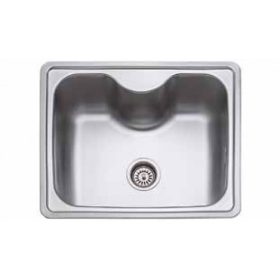   1mély fém mosogató szifonnal KM-161 KM 50x60 csaplyuk nélkül/Belevágós