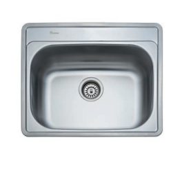   1mély fém mosogató szifonnal KM-164 KM 50x80 csaplyuk nélkül/Belevágós