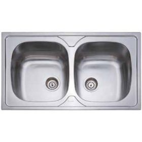   2mély fém mosogató szifonnal KM-165 KM 50x86 csaplyuk nélkül/Belevágós 20cm