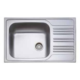   1mély+csepegtető fém mosogató KM-167 KM 50x78 csaplyuk nélkül/Belevágós