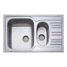   2mély+csepegtető fém mosogató  KM-169 KM 50x78 csaplyuk nélkül/Belevágós